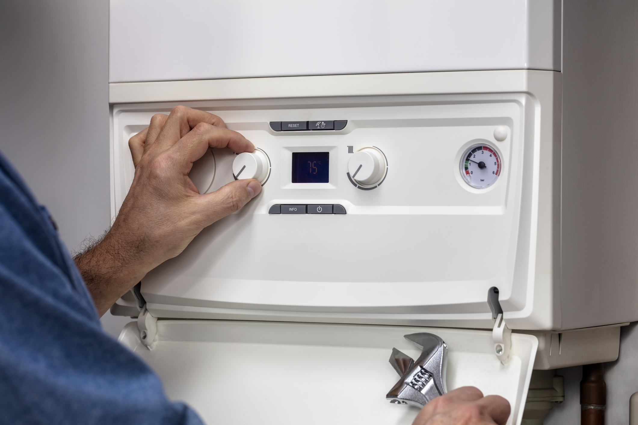 Technician Installing Water Heater