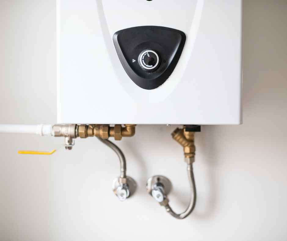 Lower half of a tankless water heater